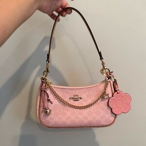 Coach Teri Shoulder Bag in Pink Signature Canvas